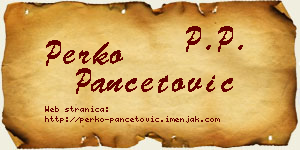 Perko Pančetović vizit kartica